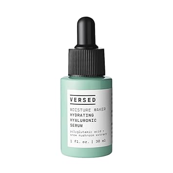 Versed Moisture Maker Hydrating Hyaluronic Serum - Lightweight Face Serum for Dry Skin, Moisturizing Polyglutamic Acid + Snow Mushroom Extract for Soothing, Plumping Hydration Day & Night (1)