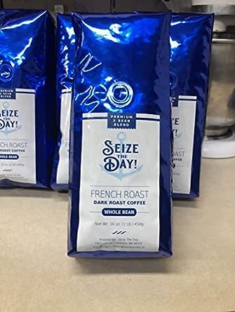 Seize the Day! Whole bean French dark roast coffee