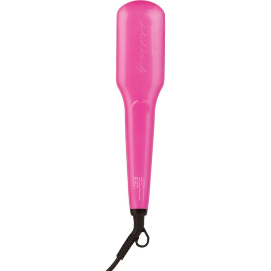Head Kandy Straightening Brush The One Upper with Tourmaline Infused Ceramic Plating - for All Hair Types: Fine, Thick, Wavy - Anti-Scald Technology - Heats up in only 60 Seconds-Pink