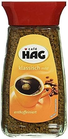 Cafe HAG Mild Classic DECAF coffee Glass Jar