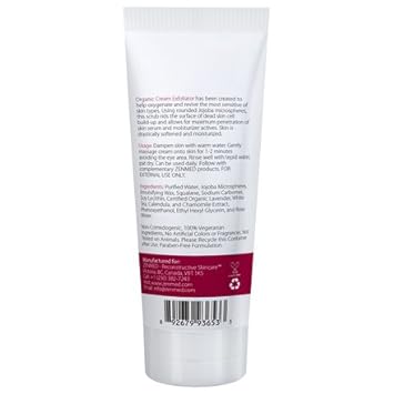 ZENMED Organic Cream Exfoliator - 2.5 . 100% Vegetarian Created Help Oxygenate & Revive Sensitive Skin Types With Jojoba To Scrub & Rid Dead Skin Cells