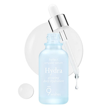 [9wishes] Hydra Ampoule Serum ? Long-lasting Moisturizer for 72 hours, 1.01 . , Hydrating Serum for Face with 8-layer of Hyaluronic Acid and 55% Coconut Water, Korean Serum, Night and Day Serum