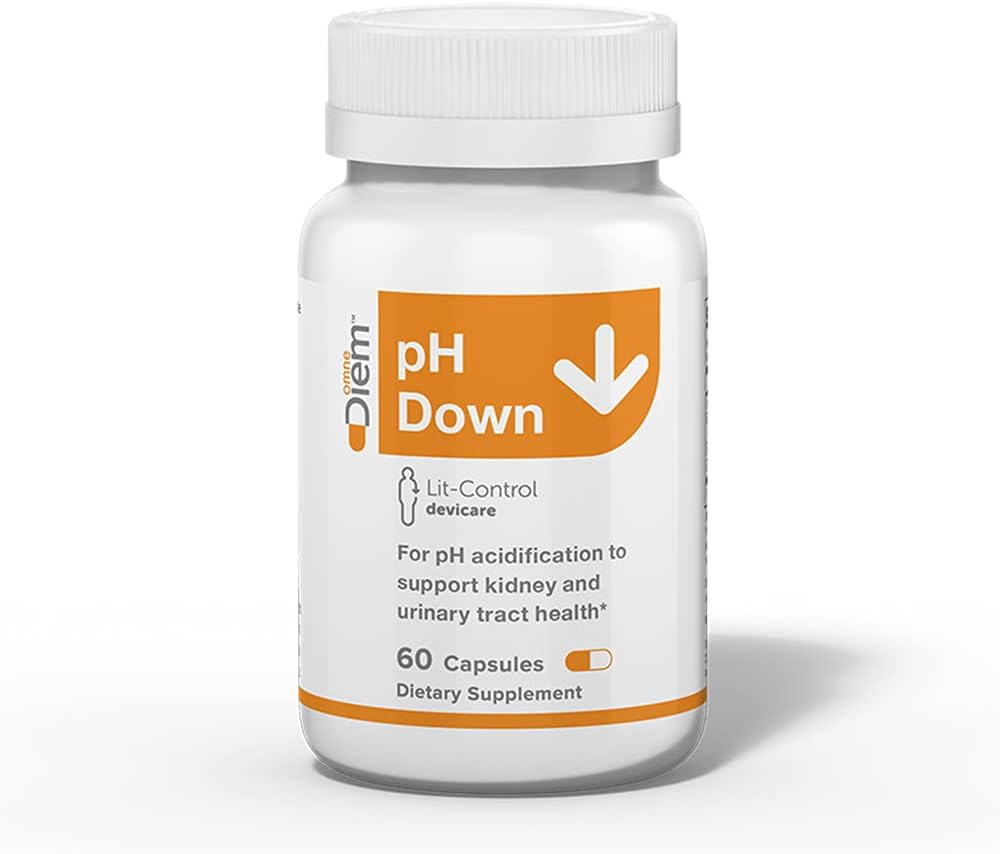 Omne Diem Lit-Control pH Down, 60 Capsules ? Dietary Supplement for pH