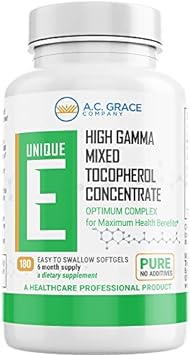UNIQUE E A.C. Grace Company, Mixed Tocopherols Concentrate Softgels, 1