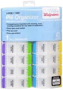 Walgreens Push Button Medtime Pill Minder Planner, Large, 1 