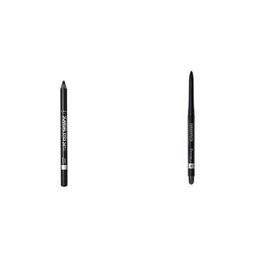 Rimmel Scandaleyes Waterproof Gel Eye Liner Pencil, Black & Rimmel Exaggerate Eye Definer, Blackest Black, 1 Count, Waterproof Long Lasting Easy Twist Up Self-Sharpening Eye Color Pencil