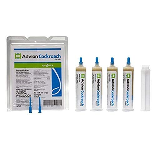 Advion Cockroach Gel Bait, 4 Tubes x 30-Grams, 1 Plunger and 2 Tips, German Roach Insect Pest Control, Indoor and Outdoor Use, Roach Killer Gel for American, German and Other Major Cockroach Species