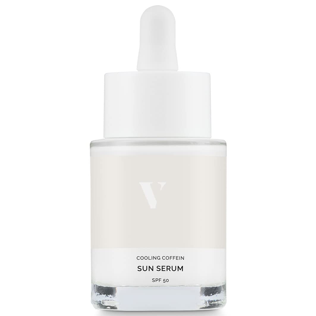 VENICE Cooling Coffein Sun Serum – Lichtschutzfaktor 50 | Sonnenschutz für das Gesicht, kühlender und abschwellender Effekt, Anti-Aging Pege mit Koffein