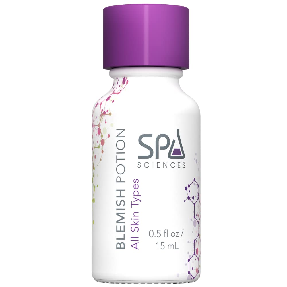 Spa Sciences - Blemish Potion - Spot Blemish Treatment - With Niacinamide, Zinc Oxide - Detoxify, Exfoliate, Smooth - Vegan - For All Skin Types - 0.5