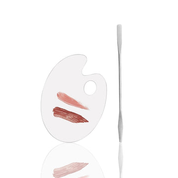 Korean Makeup Spatula Set, Professional Stainless Steel Makeup Spatula With Transparent Acrylic Palette,Picasso Foundation Makeup stick Set