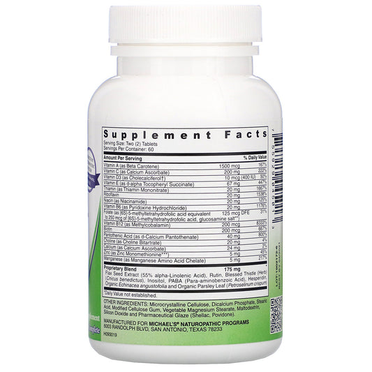 Michael'S Naturopathic, Pre-Teen Girls, Daily Multi Vitamin, Vegetarian Tablets