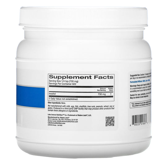 Lake Avenue Nutrition, Inositol Powder, Unflavored, (454 G)
