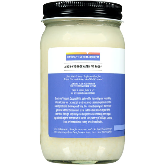 Spectrum Culinary Organic Refined Coconut Oil,  Jar