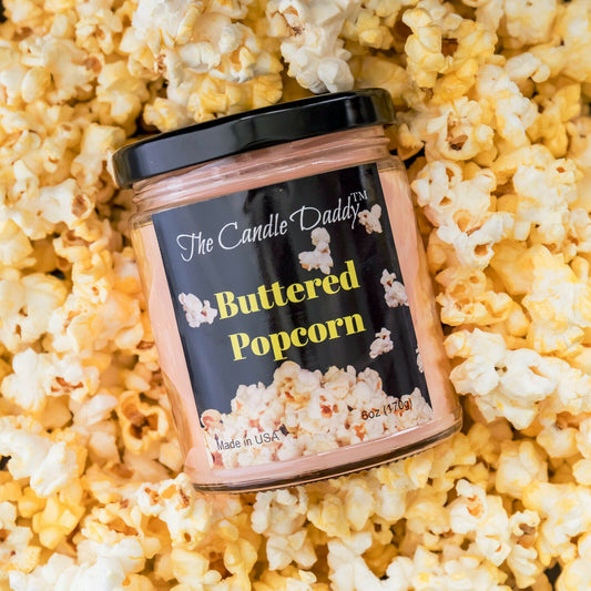 Buttered Popcorn Pop Corn Butter  jar The Candle Daddy 40 plus hour burn