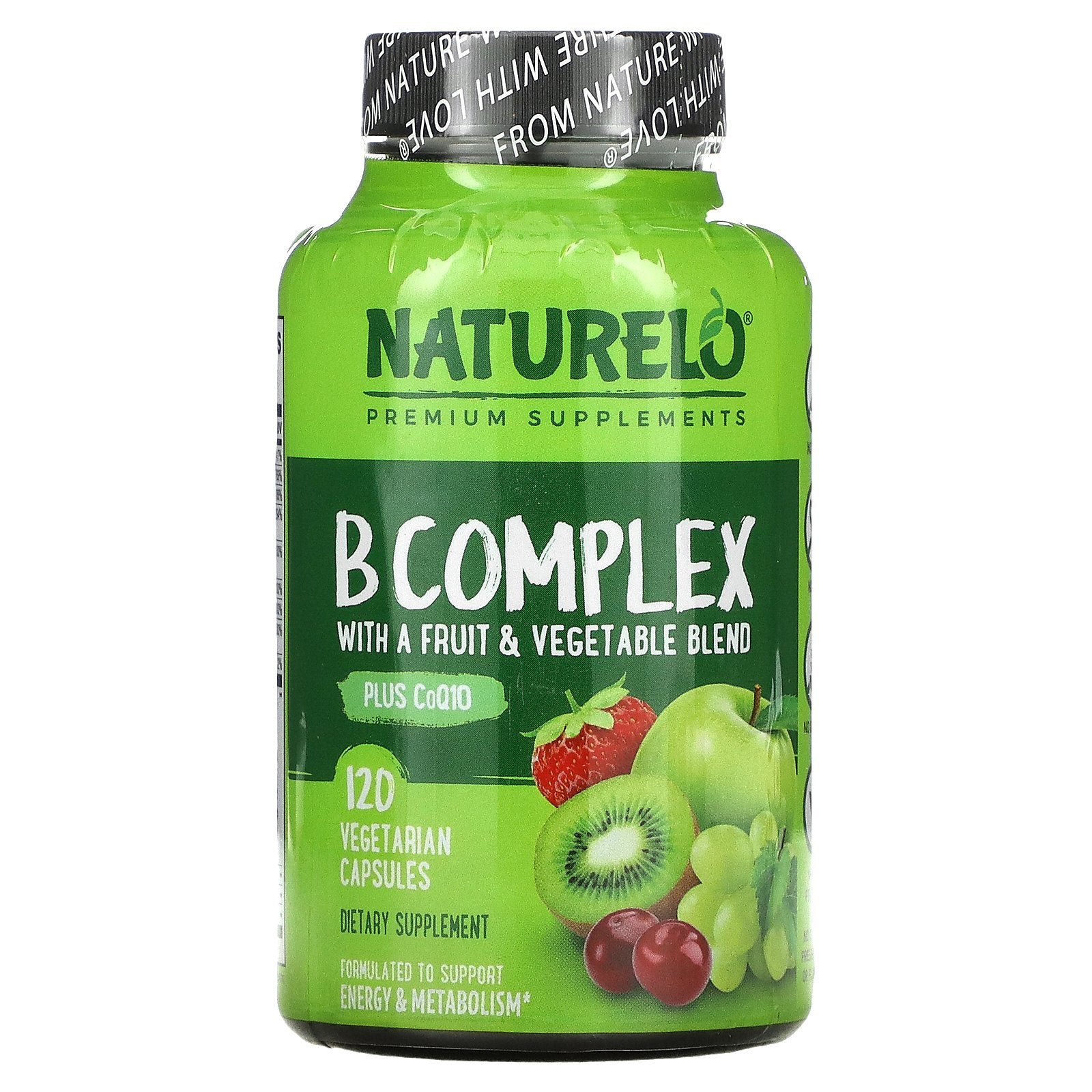 NATURELO, B Complex with a Fruit & Vegetable Blend, Plus CoQ10, Vegetarian Capsules