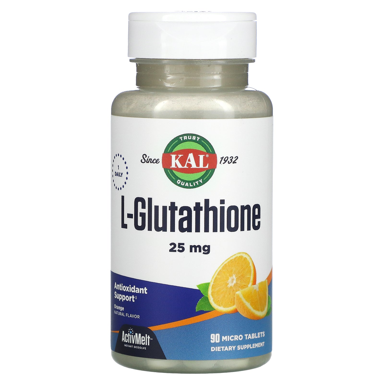 KAL, L-Glutathione, Orange, 25 mg Micro Tablets