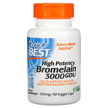 Doctor's Best, High Potency Bromelain 3000 GDU, 500 mg Veggie Caps