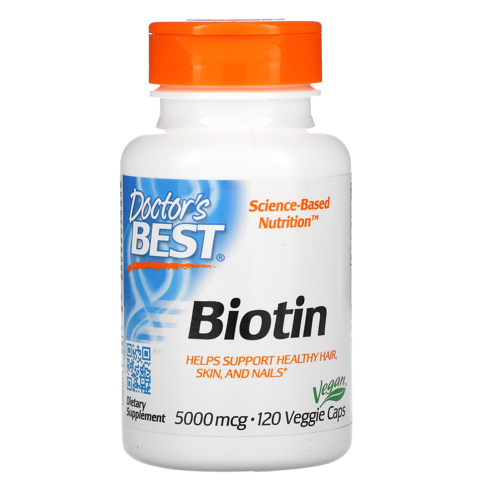 Doctor's Best, Biotin, 5,000 mcg,  Veggie Caps