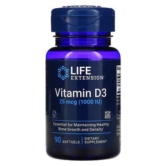 Life Extension, Vitamin D3, 25 mcg (1,000 IU), Softgels