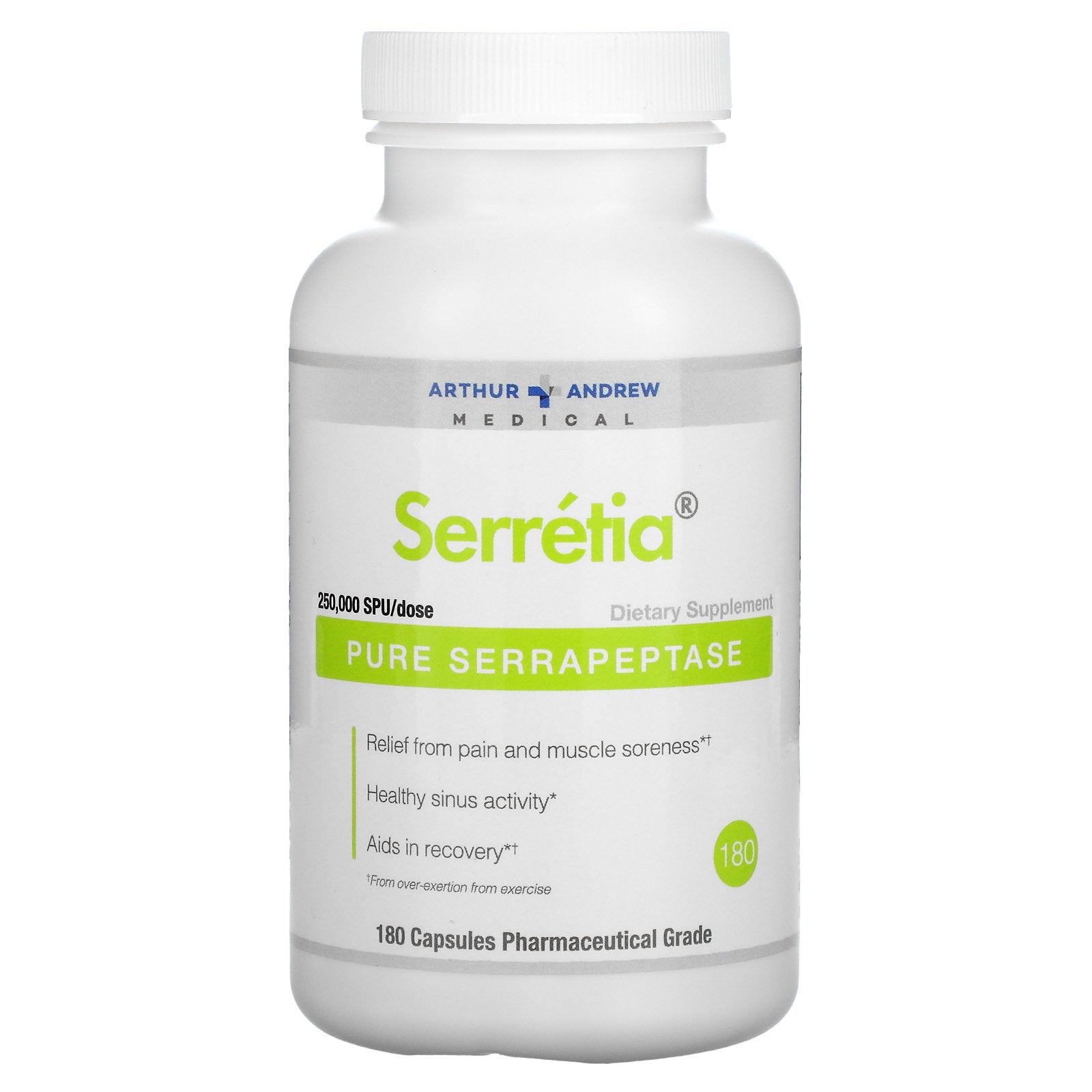 Arthur Andrew Medical, Serretia, Pure Serrapeptase, 125,000 Spu Capsules