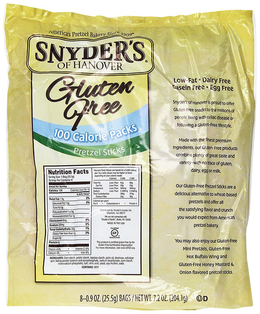 Snyders of Hanover Gluten Free 100 Calorie Pretzel Sticks,  -- 6 per case