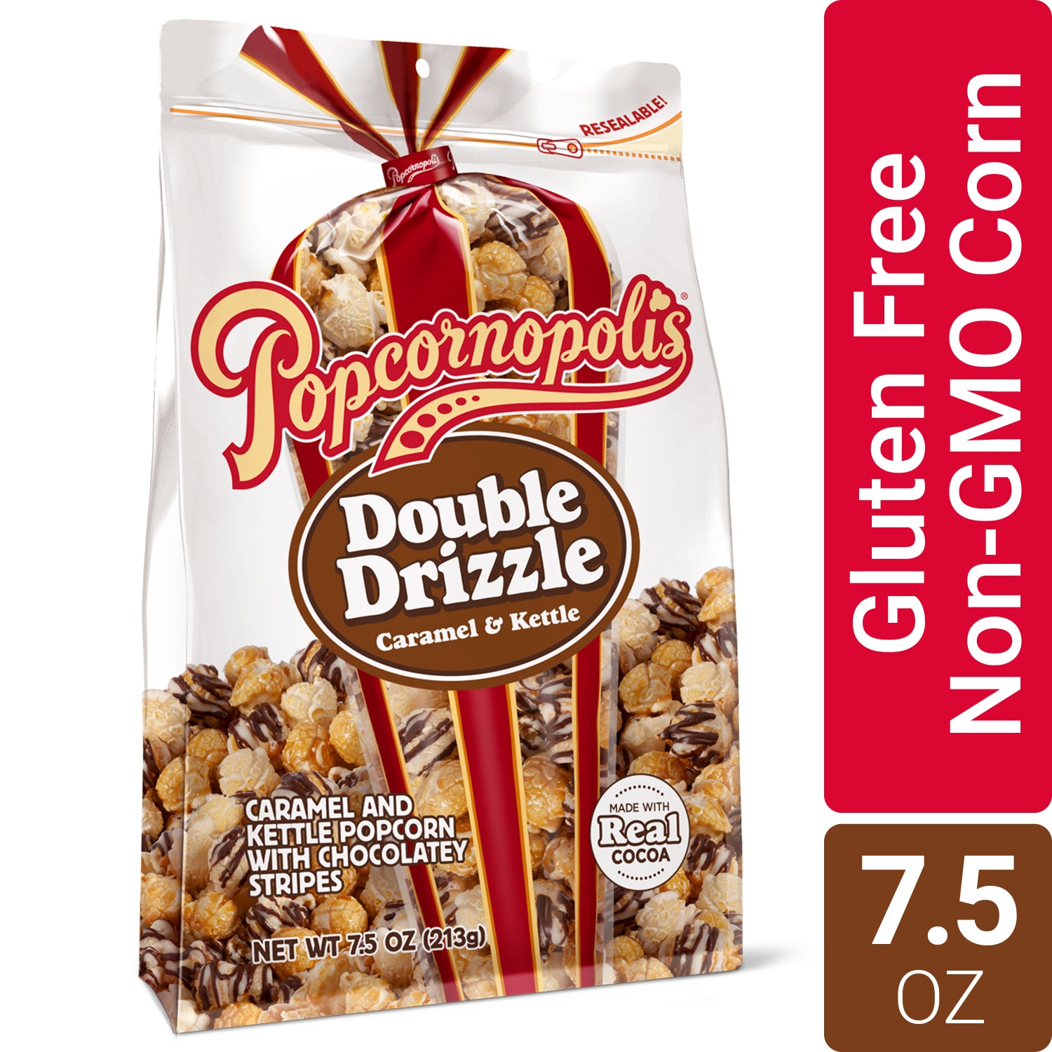 Popcornopolis Double Drizzle, Gourmet Popcorn
