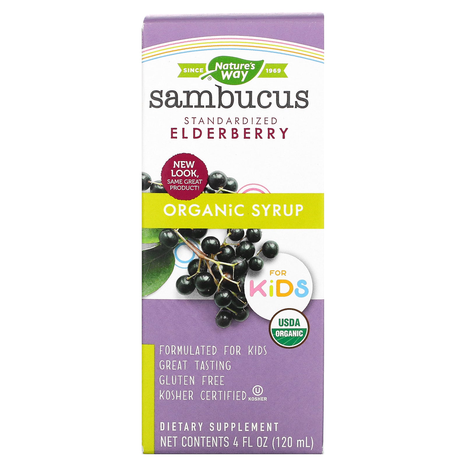 Nature's Way, Organic Sambucus Syrup for Kids, Standardized Elderberry