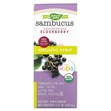 Nature's Way, Organic Sambucus Syrup for Kids, Standardized Elderberry