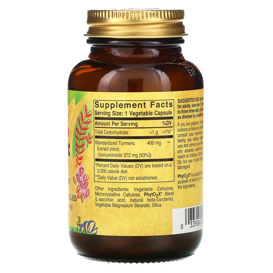 Solgar, Turmeric Root Extract Vegetable Capsules