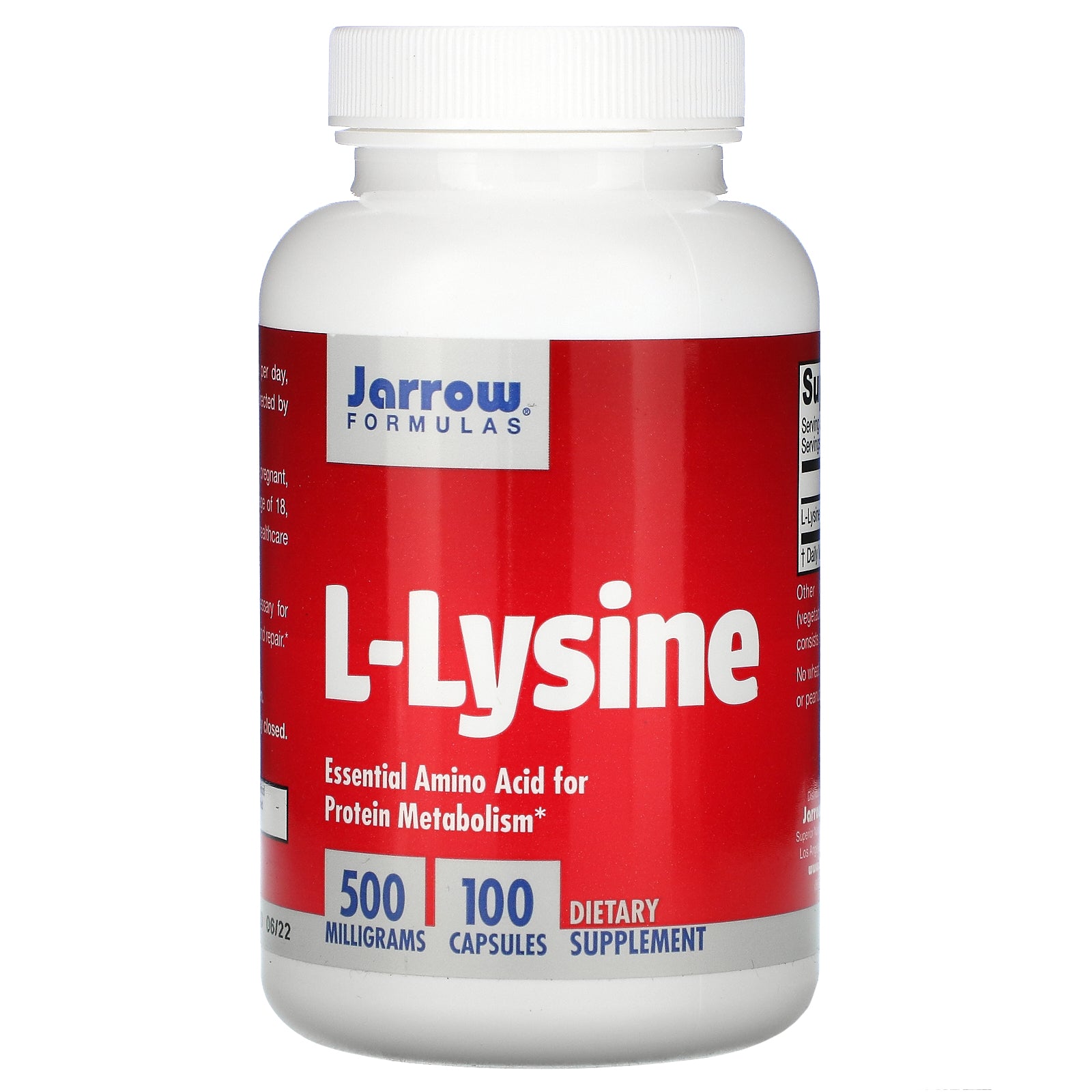 Jarrow Formulas, L-Lysine, 500 Mg Capsules