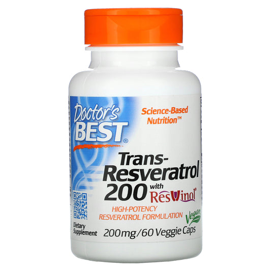 Doctor's Best, Trans-Resveratrol 100 with ResVinol,60 Veggie Caps
