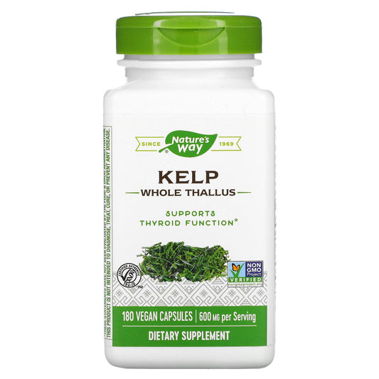 Nature's Way, Kelp, Whole Thallus, 600 mg, Vegan Capsules