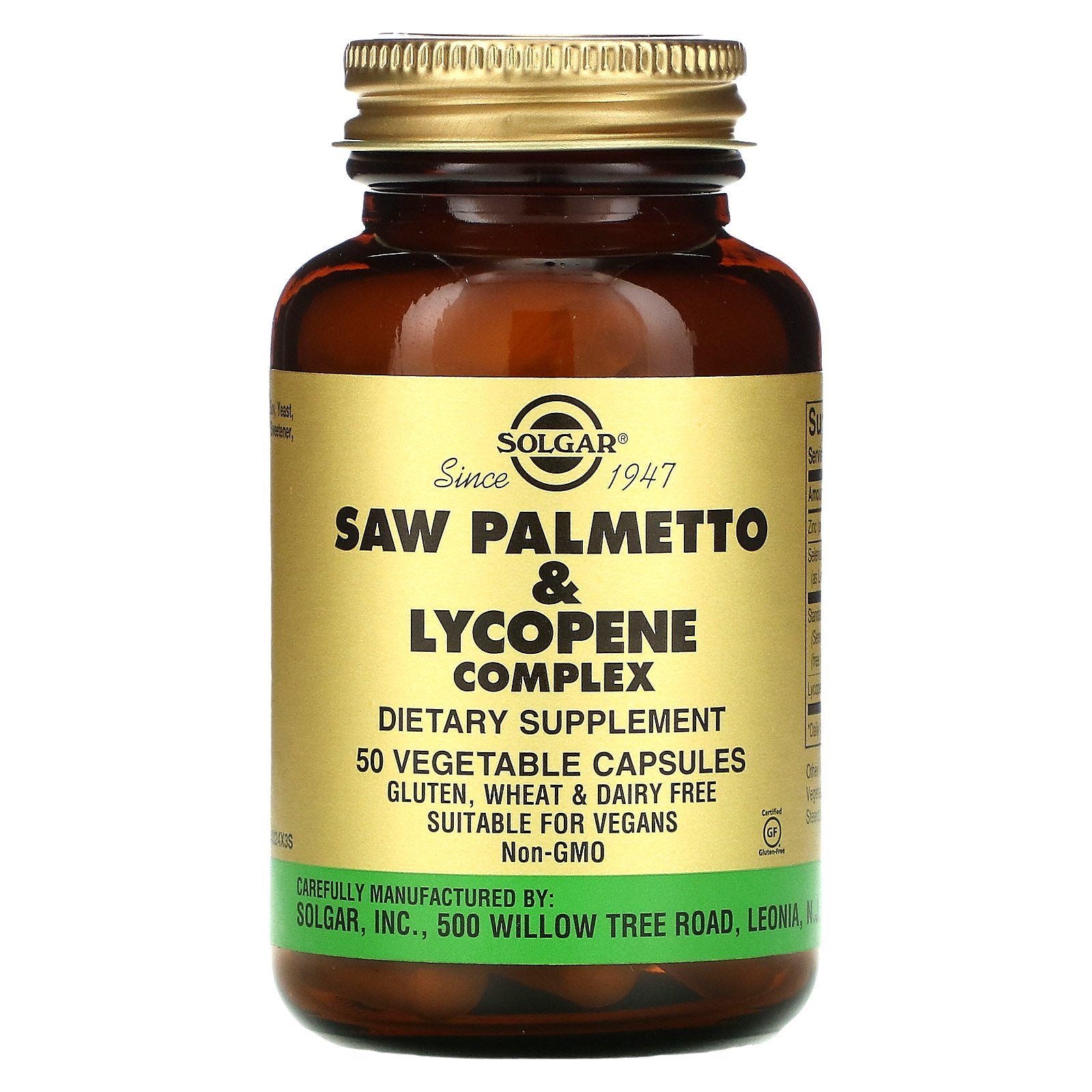Solgar, Saw Palmetto & Lycopene Complex Vegetable Capsules