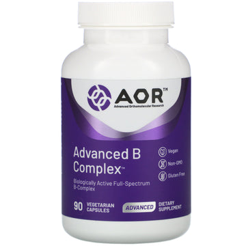 Advanced Orthomolecular Research AOR, Advanced B Complex, Vegetarian Capsules