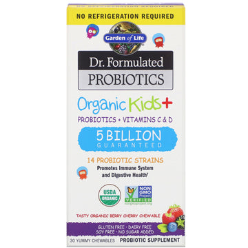 Garden of Life, Dr. Formulated Probiotics, Organic Kids +, Tasty Organic, 30 Yummy Chewables