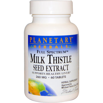 Planetary Herbals, Milk Thistle Seed Extract, Full Spectrum, 260 mg,  Tablets