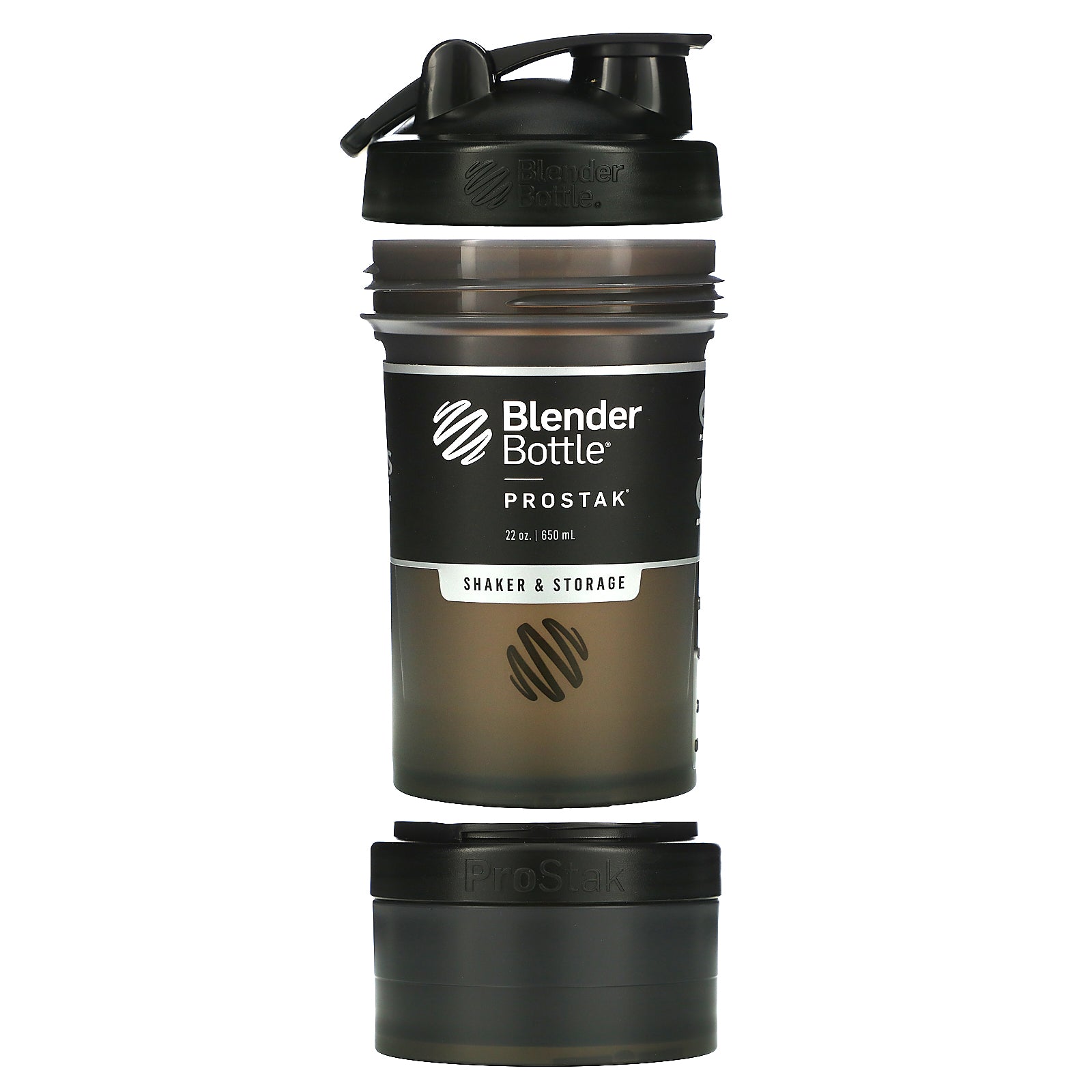 BlenderBottle ProStak 22 Oz Gray Shaker Cup with Flip-Top Lid