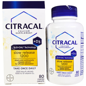 Citracal, Calcium Supplement, Slow Release 1200 + D3