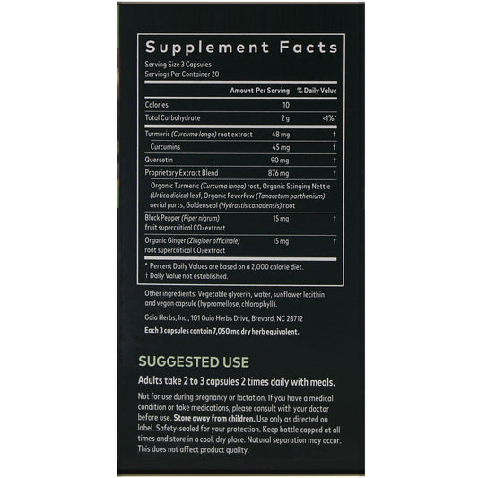 Gaia Herbs, Turmeric Supreme, Sinus Support Vegan Liquid Phyto-Caps