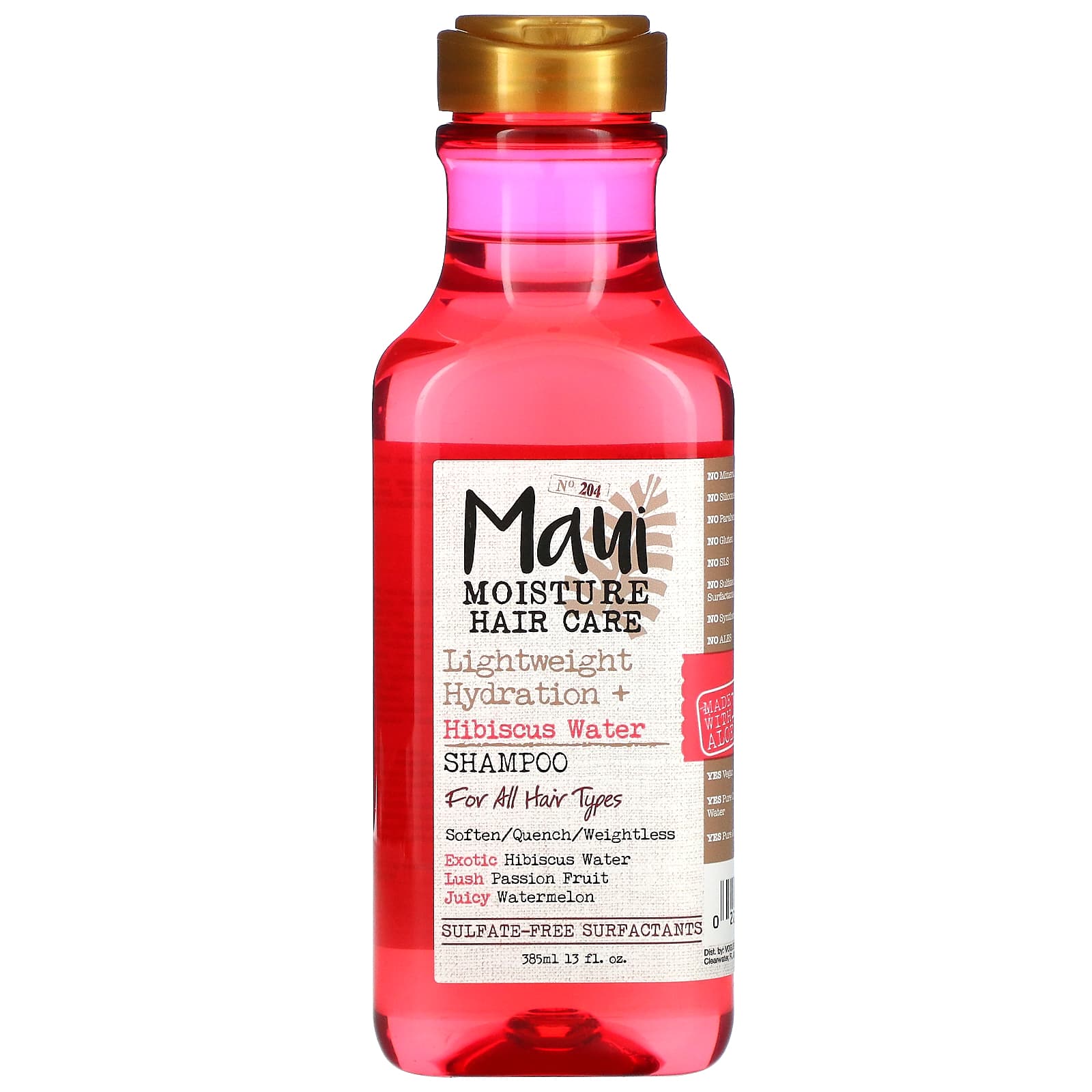 Maui Moisture, Hair Care, Lightweight Hydration + Hibiscus Water Shampoo, For All Hair Types (385 ml)