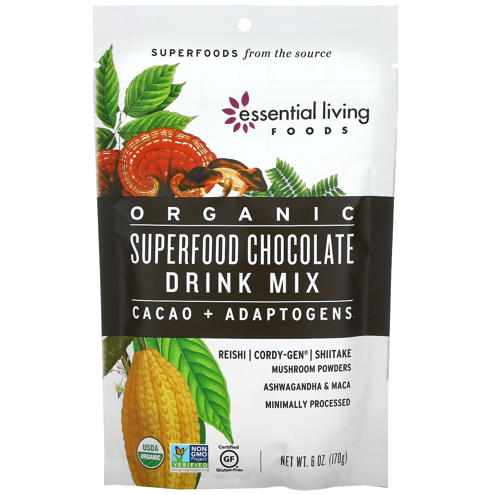 Essential Living Foods, Organic Superfood Chocolate Drink Mix