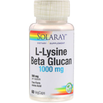 Solaray, L-Lysine & Beta Glucan, 500 mg  VegCaps