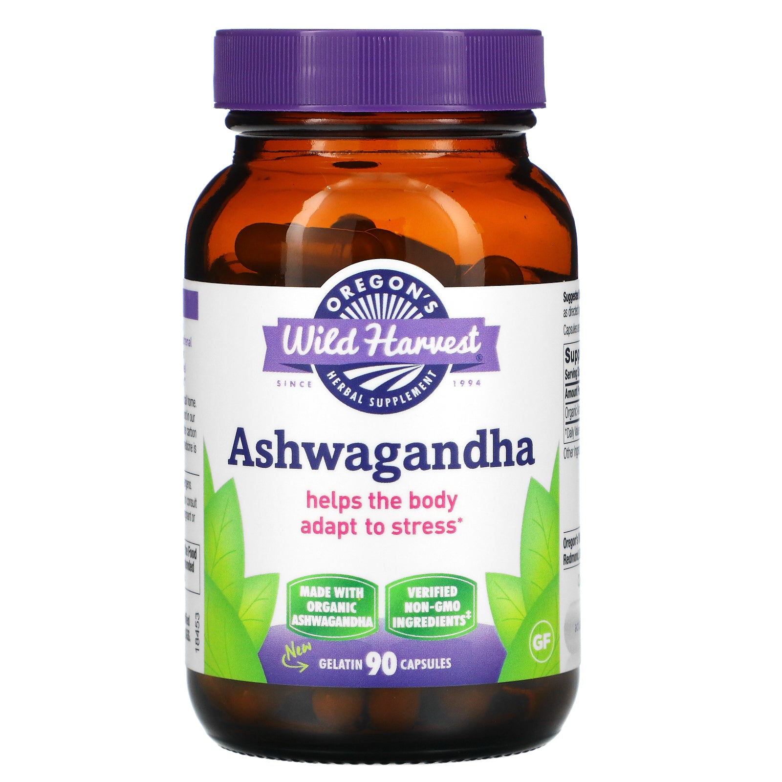 Oregon's Wild Harvest, Ashwagandha, Gelatin Capsules