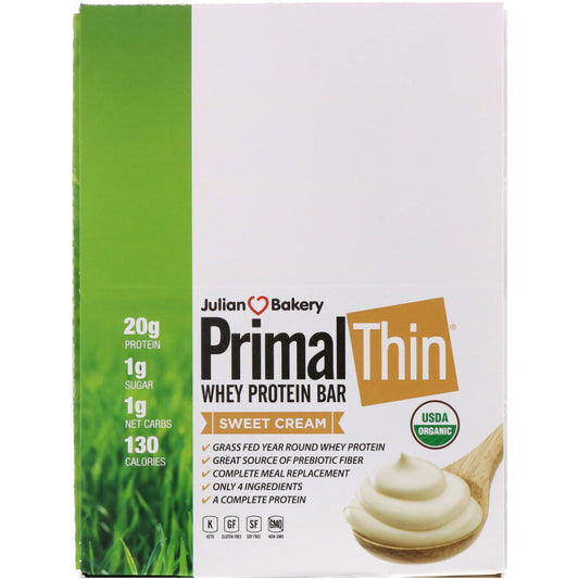 Julian Bakery, PrimalThin Whey Protein Bar, Sweet Cream (648 g)