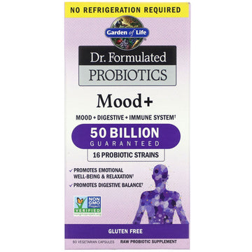 Garden of Life, Dr. Formulated Probiotics, Mood+ Vegetarian Capsules
