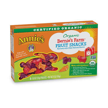 Annies Organic Bernies Farm, Fruit Snacks, 5 Pouches, (5 Count) (600126000)