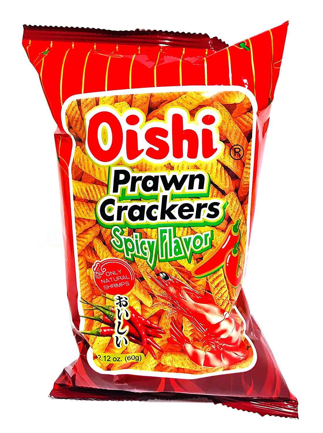 Oishi Prawn Crackers Spicy Flavor  Pack of 4