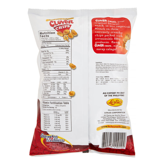 Leslie's Clover Chips Barbecue Unique Corn Snack