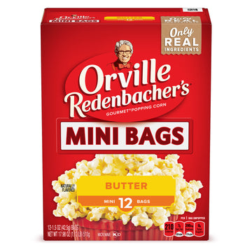 Orville Redenbacher's Butter Popcorn, Mini Bags, 12 Ct
