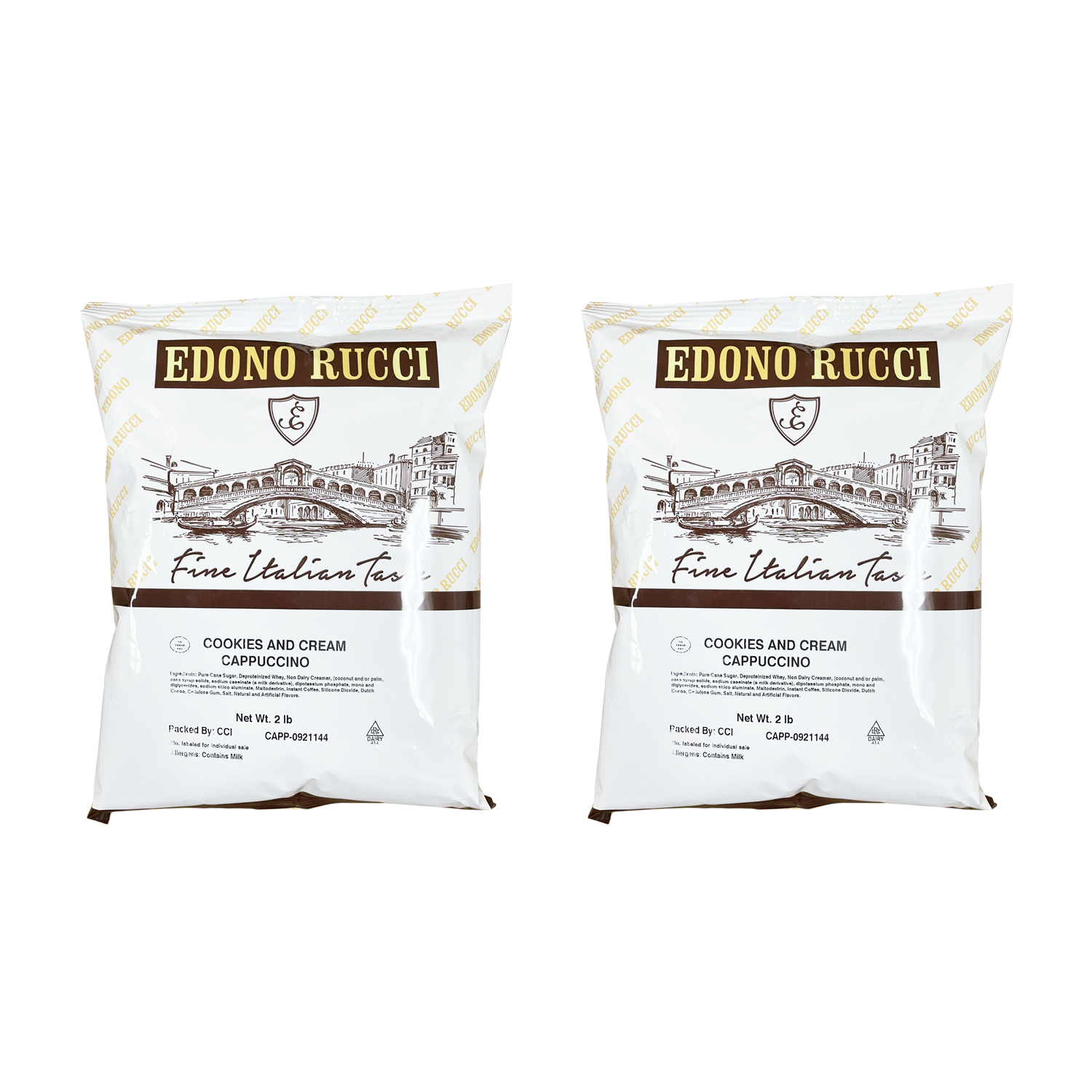 Edono Rucci Cookies and Cream Powdered Cappuccino Mix, 2 Bags( each)